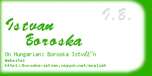 istvan boroska business card